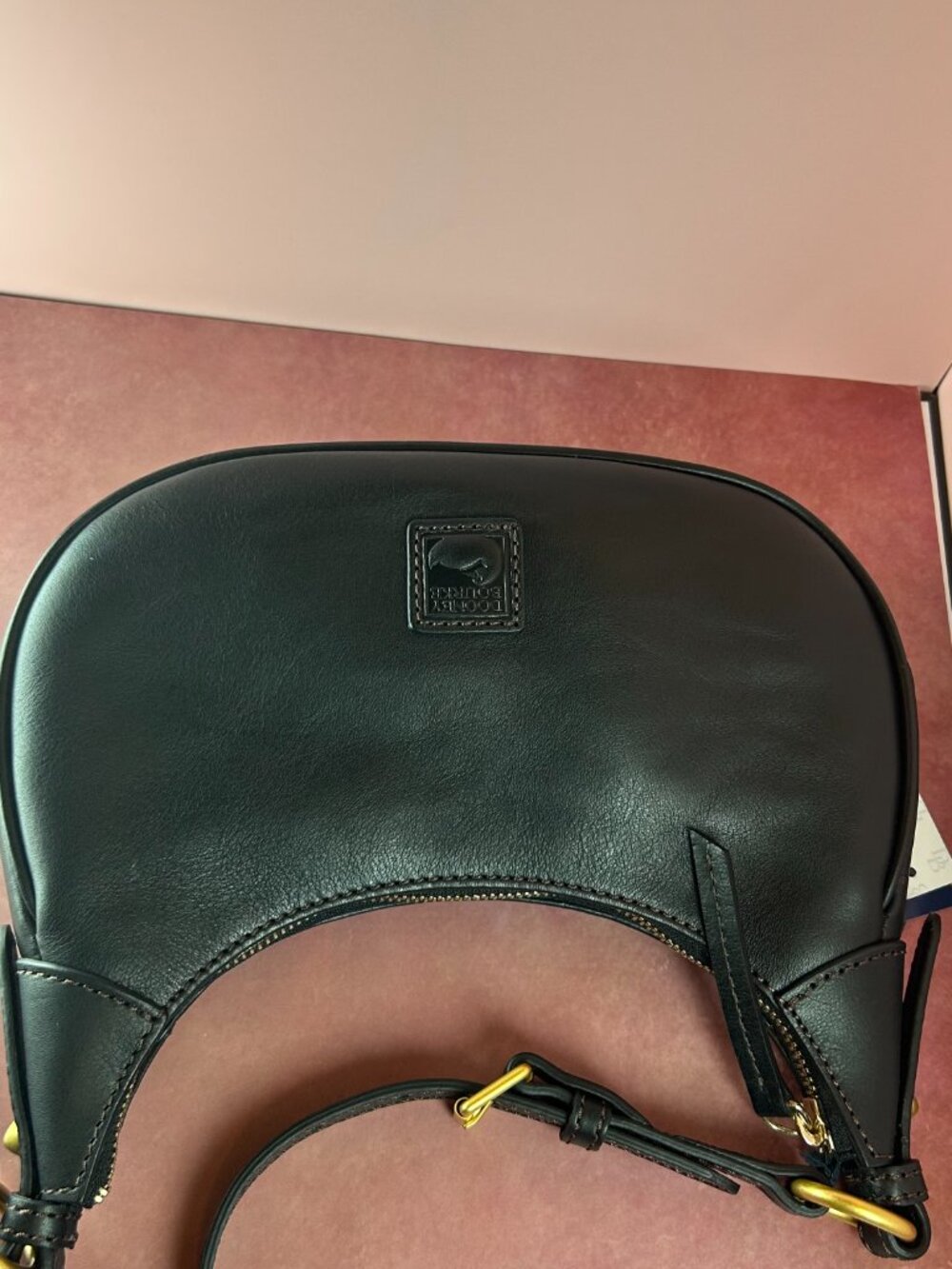 DOONEY & BOURKE LUCCA PEBBLED LEATHER BAGUETTE SHOULDER BAG - Picture 9 of 13